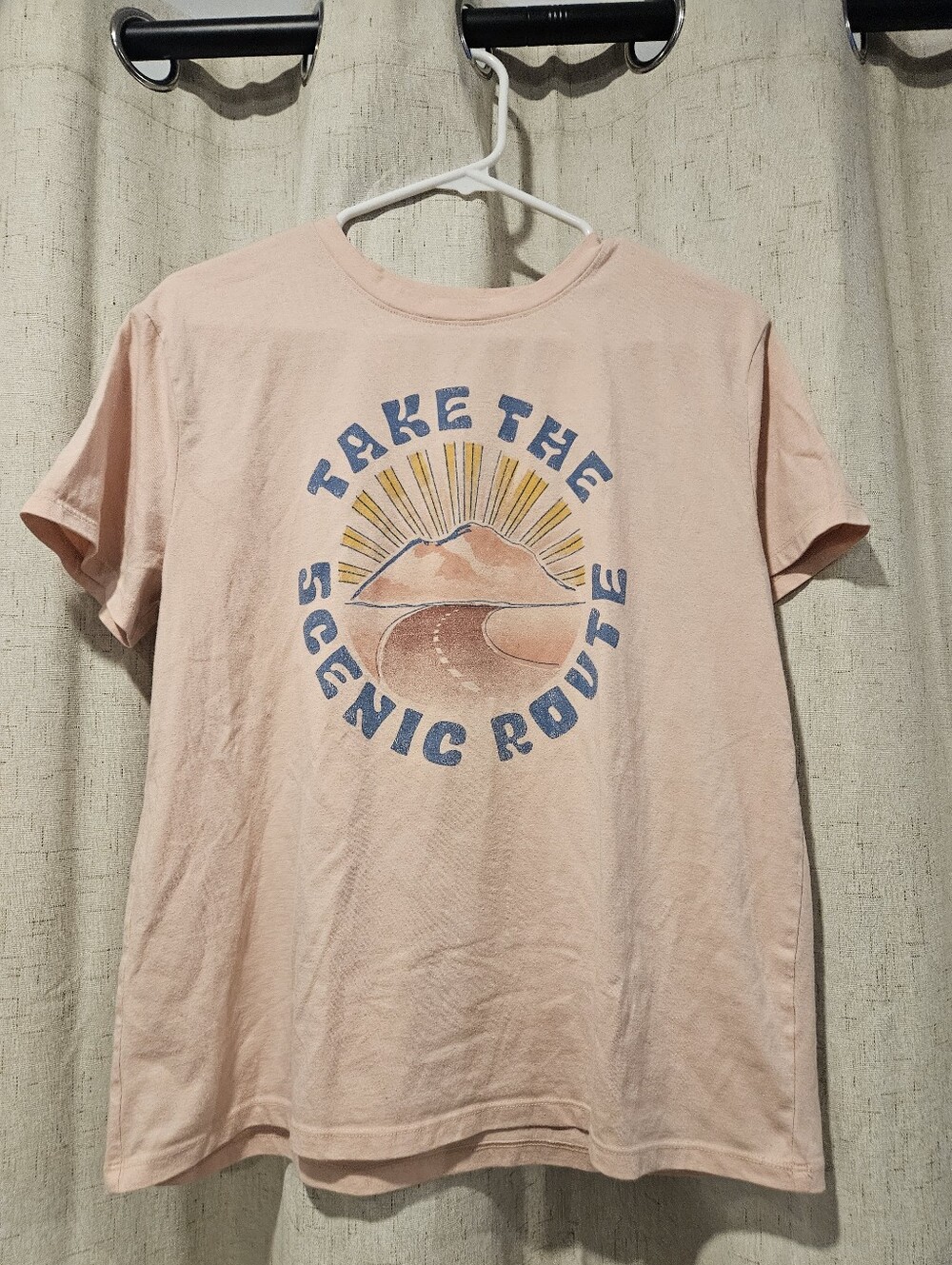 Take The Scenic Route Pink Graphic Tee